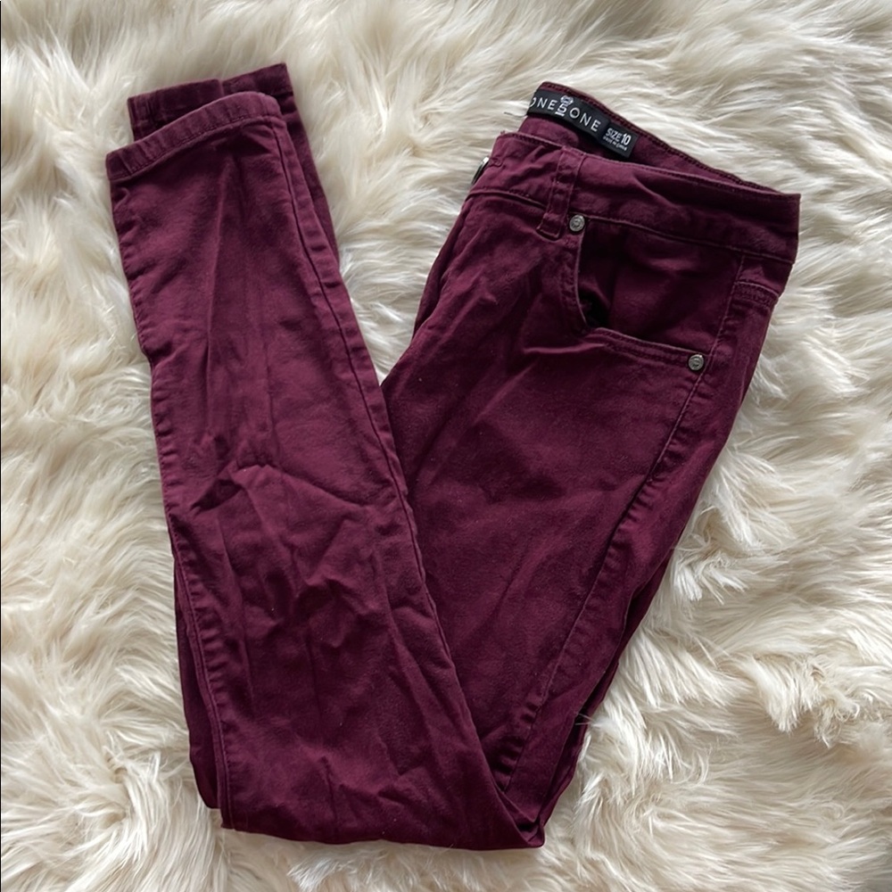 Burgundy Skinny Jeans
